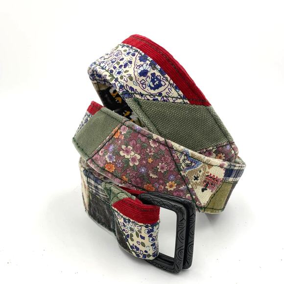 Patchwork Fabric Belt Rustic Bee Embroidery Whimsical main image 11